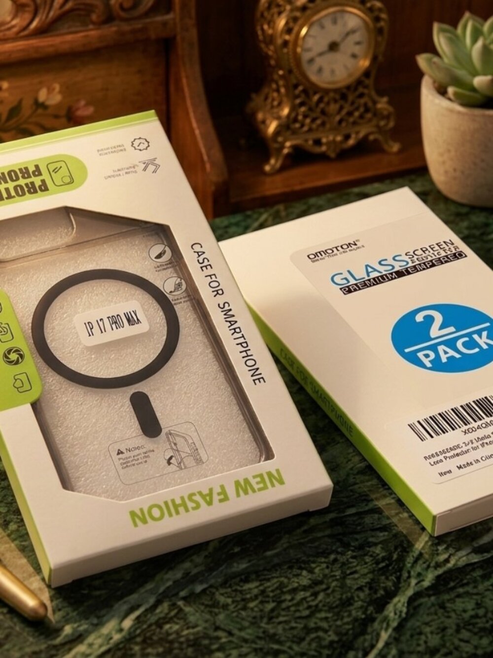 iPhone 17 Pro Max Case and Screen Protector Packaging
